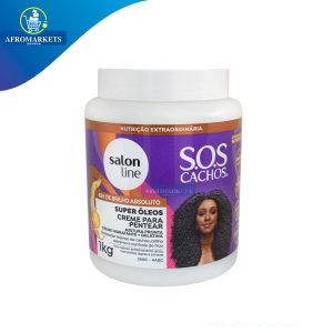 Creme Para Pentear e Gelatina Salon Line, SOS Cachos Super Óleos, 1kg