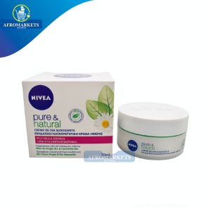 Creme diurno hidratante puro e natural da Nivea, para pele normal a combinada 50ml